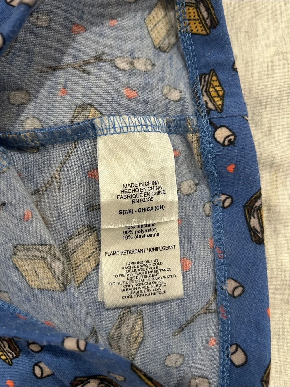 American Girl Gray & Bright Blue S'mores Graphic Pajama Set
